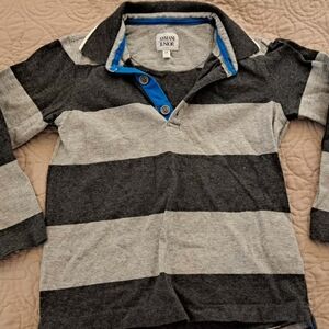 Armani Junior Polo with Gray and Black Stripes